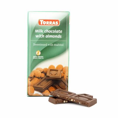 Torras Milk chocolate with almonds, 75 g